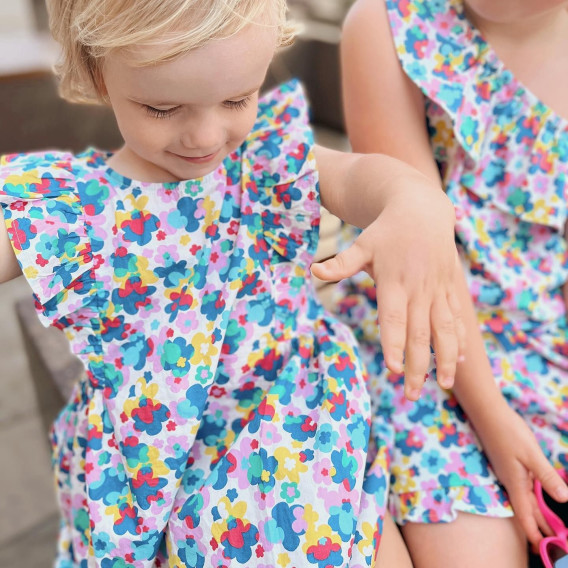 Mini Boden online Baby Floral Robins Dress, Multi (2-3Y)