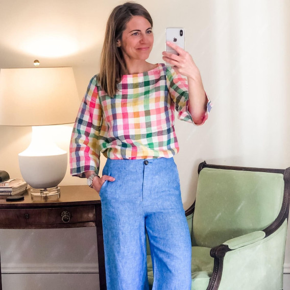 Laurie Linen Top - Party Pink 